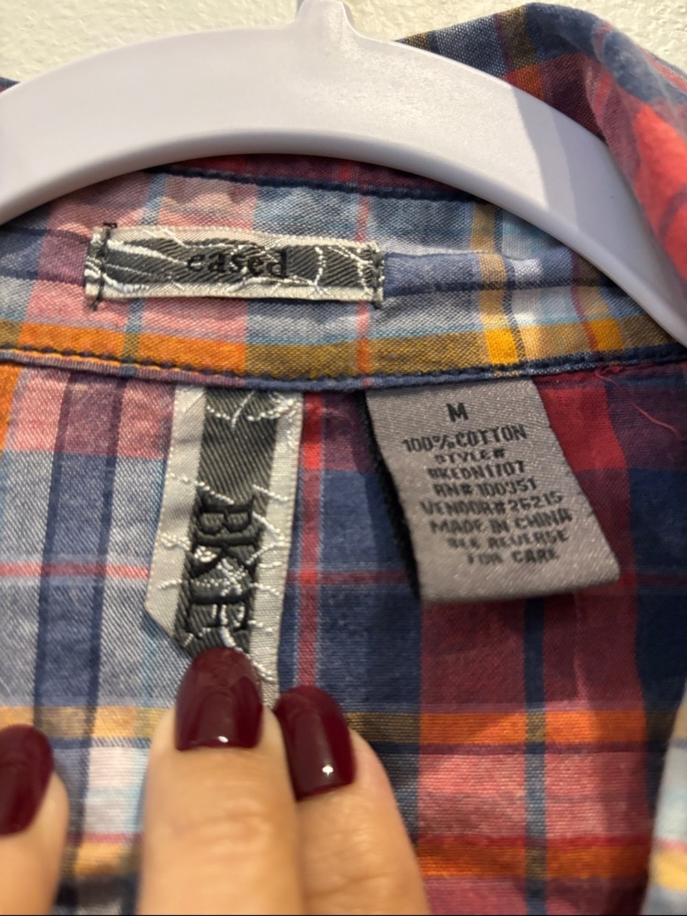BKE Western Rocker Chic Plaid Button Up Shirt Colorful Medium Y2K - Picture 3 of 7